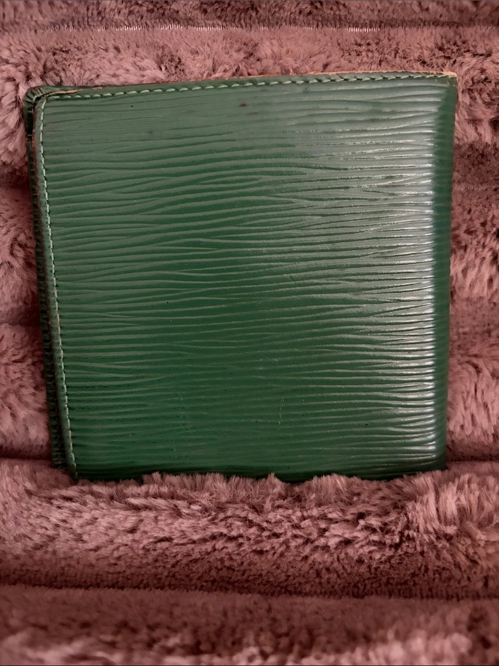 Louis Vuitton Dark Green Textured Bi-Fold Wallet